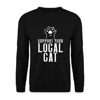 Cadeau Chat Propriétaire Chat Cadeau - Sweat-shirt Unisexe - noir - Devant - Alina (178cm) & Michal (187cm)