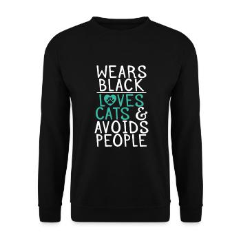 Gift Cat Owner Cat Gift - Unisex Sweatshirt - black - Front - Alina (178cm) & Michal (187cm)