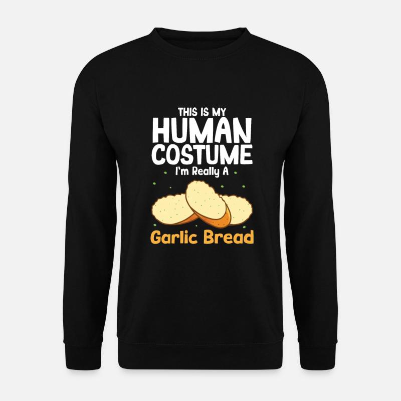 Knoblauch Knoblauchbrot Essen Geschenk - Unisex Pullover - Schwarz