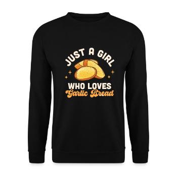 Garlic Garlic Bread Food Gift - Unisex Sweatshirt - black - Front - Alina (178cm) & Michal (187cm)
