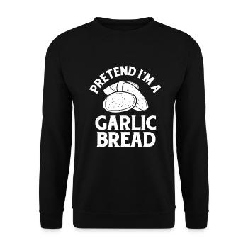 Garlic Garlic Bread Food Gift - Unisex Sweatshirt - black - Front - Alina (178cm) & Michal (187cm)