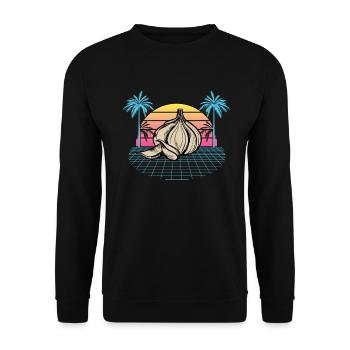 Garlic Garlic Bread Food Gift - Unisex Sweatshirt - black - Front - Alina (178cm) & Michal (187cm)
