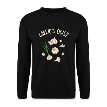 Garlic Garlic Bread Food Gift - Unisex Sweatshirt - black - Front - Alina (178cm) & Michal (187cm)