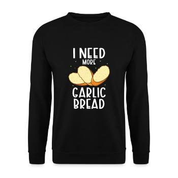 Garlic Garlic Bread Food Gift - Unisex Sweatshirt - black - Front - Alina (178cm) & Michal (187cm)