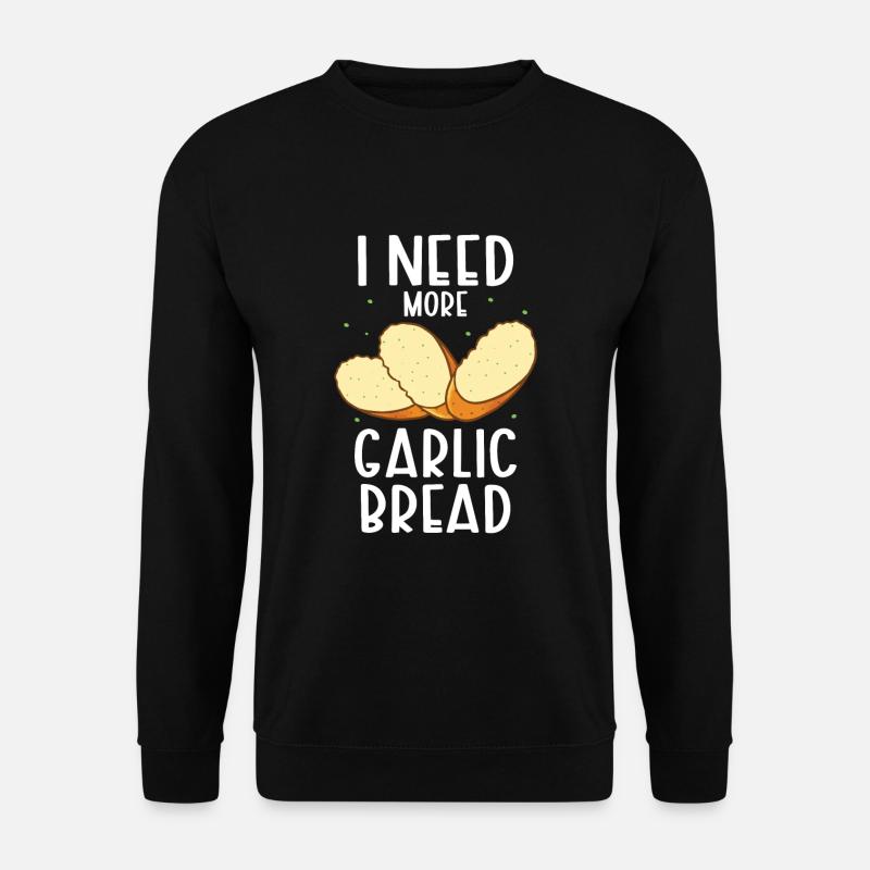 Knoblauch Knoblauchbrot Essen Geschenk - Unisex Pullover - Schwarz