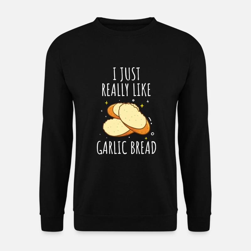Knoblauch Knoblauchbrot Essen Geschenk - Unisex Pullover - Schwarz