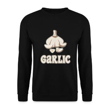 Garlic Garlic Bread Food Gift - Unisex Sweatshirt - black - Front - Alina (178cm) & Michal (187cm)