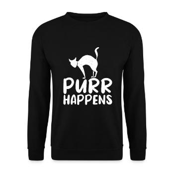 Cadeau Propriétaire de chat Cadeau de chat - Sweat-shirt Unisexe - noir - Devant - Alina (178cm) & Michal (187cm)