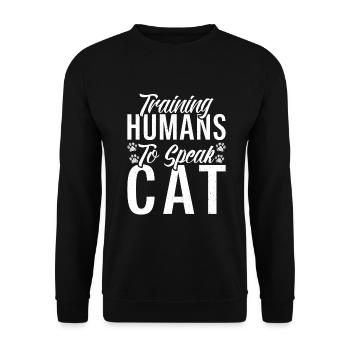 Gift Cat Owner Cat Gift - Unisex Sweatshirt - black - Front - Alina (178cm) & Michal (187cm)