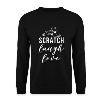 Cadeau Propriétaire de chat Cadeau de chat - Sweat-shirt Unisexe - noir - Devant - Alina (178cm) & Michal (187cm)