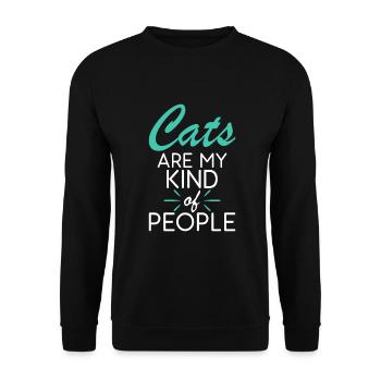 Gift Cat Owner Cat Gift - Unisex Sweatshirt - black - Front - Alina (178cm) & Michal (187cm)