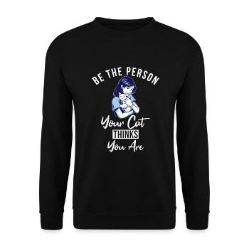 Gift Cat Owner Cat Gift - Unisex Sweatshirt - black - Front - Alina (178cm) & Michal (187cm)