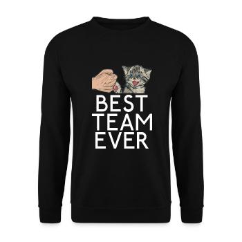 Cadeau Propriétaire de chat Cadeau de chat - Sweat-shirt Unisexe - noir - Devant - Alina (178cm) & Michal (187cm)