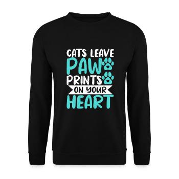 Cadeau Propriétaire de chat Cadeau de chat - Sweat-shirt Unisexe - noir - Devant - Alina (178cm) & Michal (187cm)