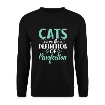Cadeau Propriétaire de chat Cadeau de chat - Sweat-shirt Unisexe - noir - Devant - Alina (178cm) & Michal (187cm)