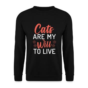 Gift Cat Owner Cat Gift - Unisex Sweatshirt - black - Front - Alina (178cm) & Michal (187cm)