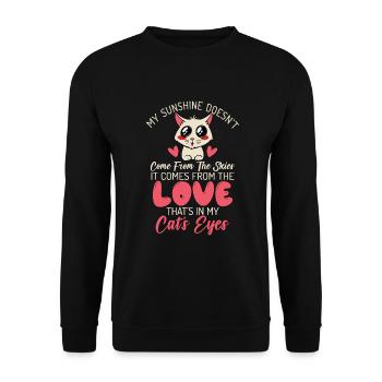 Cadeau Propriétaire de chat Cadeau de chat - Sweat-shirt Unisexe - noir - Devant - Alina (178cm) & Michal (187cm)