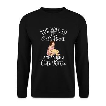 Gift Cat Owner Cat Gift - Unisex Sweatshirt - black - Front - Alina (178cm) & Michal (187cm)