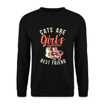 Gift Cat Owner Cat Gift - Unisex Sweatshirt - black - Front - Alina (178cm) & Michal (187cm)