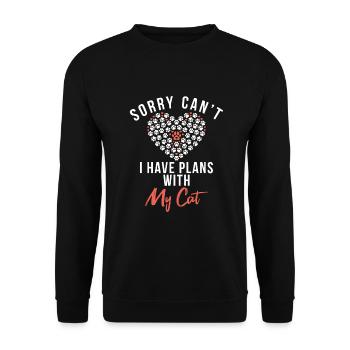 Gift Cat Owner Cat Gift - Unisex Sweatshirt - black - Front - Alina (178cm) & Michal (187cm)