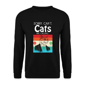 Gift Cat Owner Cat Gift - Unisex Sweatshirt - black - Front - Alina (178cm) & Michal (187cm)