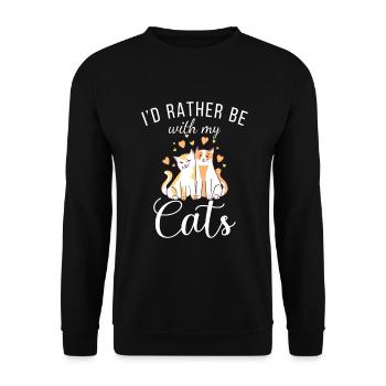 Gift Cat Owner Cat Gift - Unisex Sweatshirt - black - Front - Alina (178cm) & Michal (187cm)