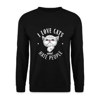 Gift Cat Owner Cat Gift - Unisex Sweatshirt - black - Front - Alina (178cm) & Michal (187cm)
