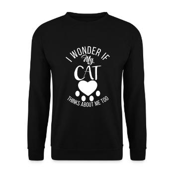 Cadeau Propriétaire de chat Cadeau de chat - Sweat-shirt Unisexe - noir - Devant - Alina (178cm) & Michal (187cm)