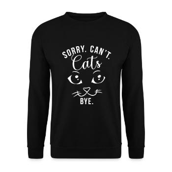 Cadeau Propriétaire de chat Cadeau de chat - Sweat-shirt Unisexe - noir - Devant - Alina (178cm) & Michal (187cm)