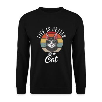 Gift Cat Owner Cat Gift - Unisex Sweatshirt - black - Front - Alina (178cm) & Michal (187cm)