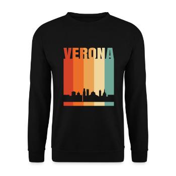 Verona - Unisex Sweatshirt - black - Front - Alina (178cm) & Michal (187cm)