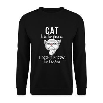 Gift Cat Owner Cat Gift - Unisex Sweatshirt - black - Front - Alina (178cm) & Michal (187cm)