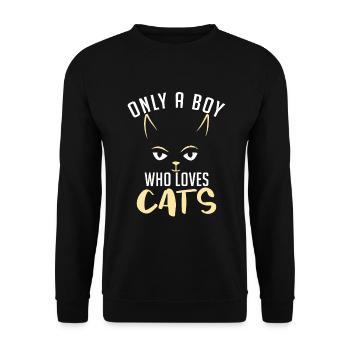 Cadeau Propriétaire de chat Cadeau de chat - Sweat-shirt Unisexe - noir - Devant - Alina (178cm) & Michal (187cm)