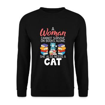 Gift Cat Owner Cat Gift - Unisex Sweatshirt - black - Front - Alina (178cm) & Michal (187cm)