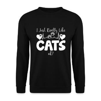 Gift Cat Owner Cat Gift - Unisex Sweatshirt - black - Front - Alina (178cm) & Michal (187cm)