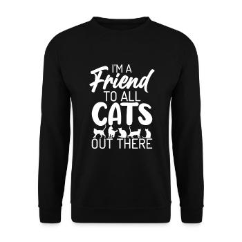 Gift Cat Owner Cat Gift - Unisex Sweatshirt - black - Front - Alina (178cm) & Michal (187cm)
