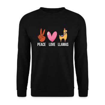 Lama Geschenk Lama Liebhaber Geschenk - Unisex Pullover - Schwarz - Vorne - Alina (178cm) & Michal (187cm)