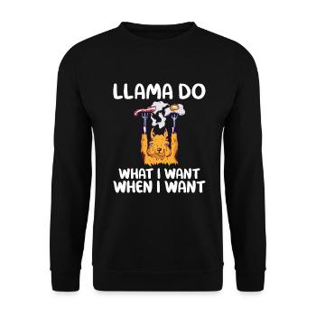 Cadeau Lama Lama Cadeau Amoureux - Sweat-shirt Unisexe - noir - Devant - Alina (178cm) & Michal (187cm)