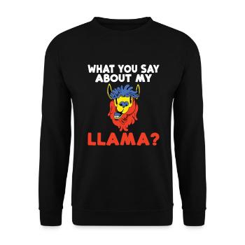 Lama Geschenk Lama Liebhaber Geschenk - Unisex Pullover - Schwarz - Vorne - Alina (178cm) & Michal (187cm)
