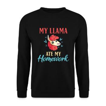 Lama Geschenk Lama Liebhaber Geschenk - Unisex Pullover - Schwarz - Vorne - Alina (178cm) & Michal (187cm)