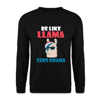 Llama Gift Llama Lover Gift - Unisex Sweatshirt - black - Front - Alina (178cm) & Michal (187cm)