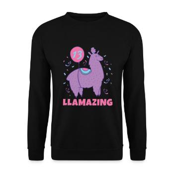 Cadeau Lama Lama Cadeau Amoureux - Sweat-shirt Unisexe - noir - Devant - Alina (178cm) & Michal (187cm)