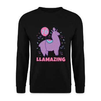 Cadeau Lama Lama Cadeau Amoureux - Sweat-shirt Unisexe - noir - Devant - Alina (178cm) & Michal (187cm)