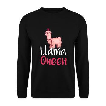 Llama Gift Llama Lover Gift - Unisex Sweatshirt - black - Front - Alina (178cm) & Michal (187cm)