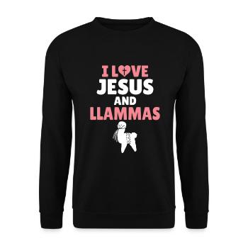 Cadeau Lama Lama Cadeau Amoureux - Sweat-shirt Unisexe - noir - Devant - Alina (178cm) & Michal (187cm)