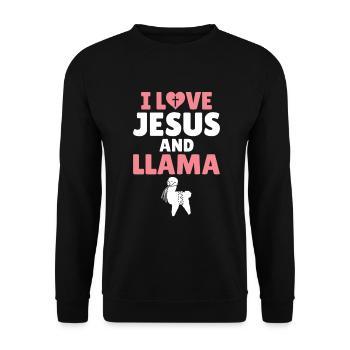 Cadeau Lama Lama Cadeau Amoureux - Sweat-shirt Unisexe - noir - Devant - Alina (178cm) & Michal (187cm)