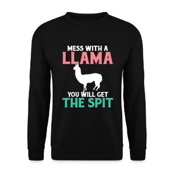 Cadeau Lama Lama Cadeau Amoureux - Sweat-shirt Unisexe - noir - Devant - Alina (178cm) & Michal (187cm)