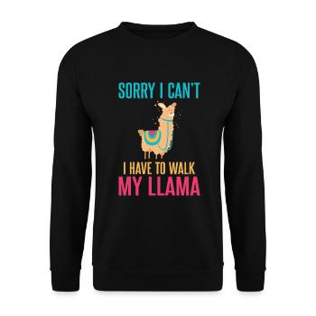 Cadeau Lama Lama Cadeau Amoureux - Sweat-shirt Unisexe - noir - Devant - Alina (178cm) & Michal (187cm)