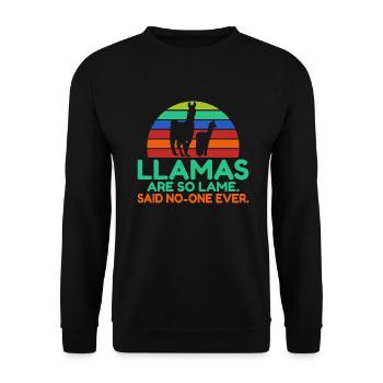 Cadeau Lama Lama Cadeau Amoureux - Sweat-shirt Unisexe - noir - Devant - Alina (178cm) & Michal (187cm)