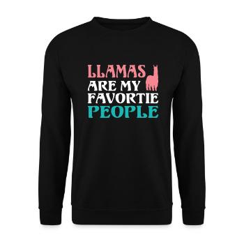 Cadeau Lama Lama Cadeau Amoureux - Sweat-shirt Unisexe - noir - Devant - Alina (178cm) & Michal (187cm)